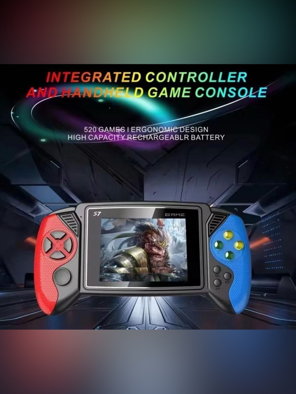 S7 Handheld Game Console 620 Built-in Games AV Out Rechargeable Retro NIB